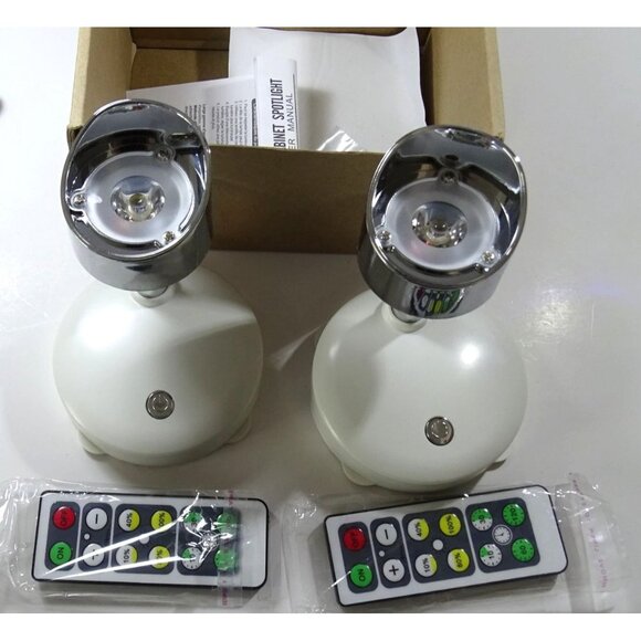 Wireless LED Spotlight Pair With Remote Control - Picture 2 of 5